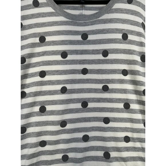 Lane Bryant Womens Striped Polka Dot Sweater 14/16 Gray & White Soft - Picture 5 of 13